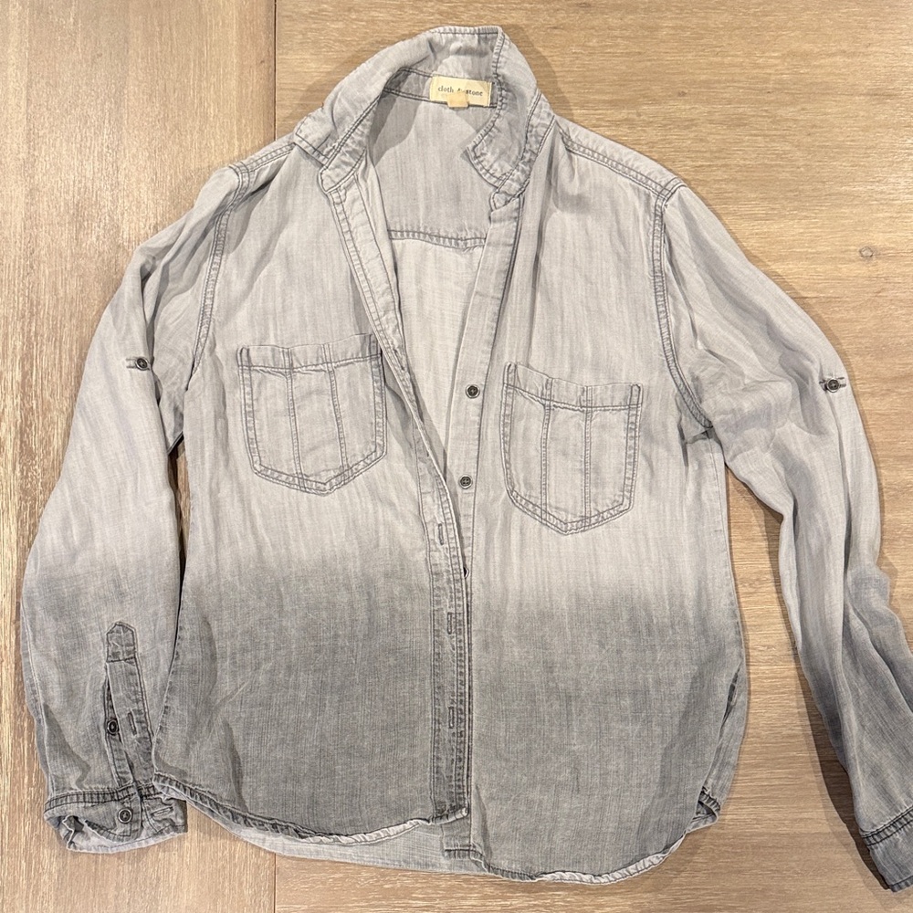 Cloth and Stone Women’s Ombré Gray Tencel Shirt